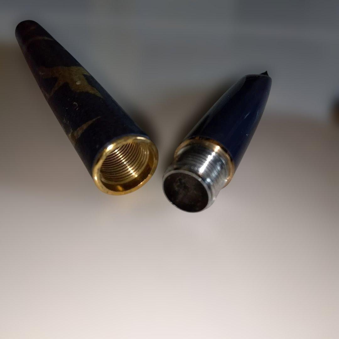 プラチナ万年筆　鶴の文様　ペン先18K