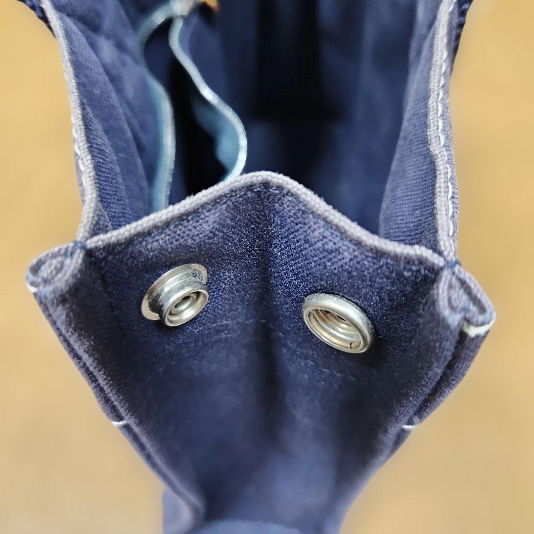 HERMES フールトゥキャンバスミニトートバッグ　ネイビー