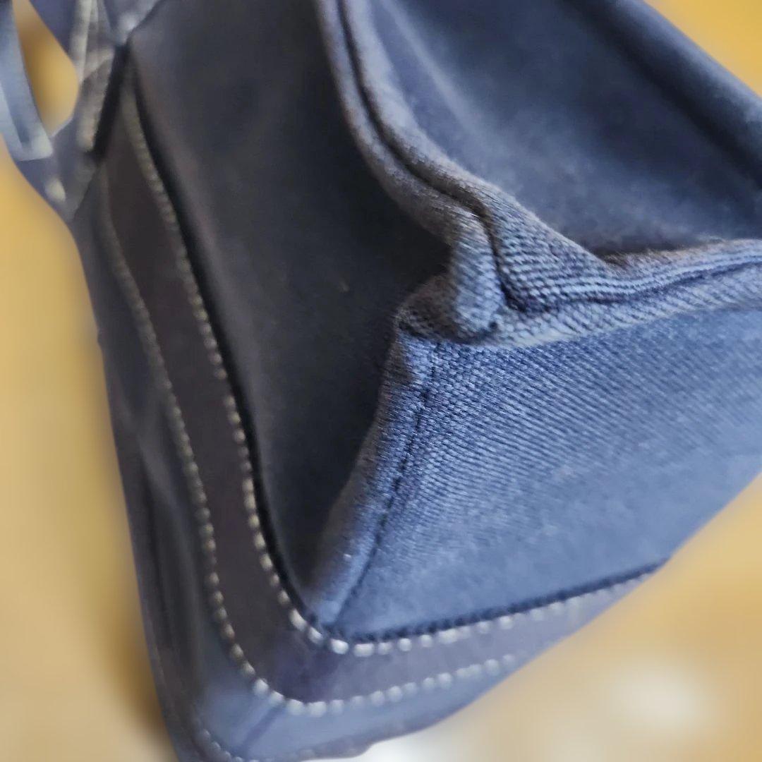 HERMES フールトゥキャンバスミニトートバッグ　ネイビー