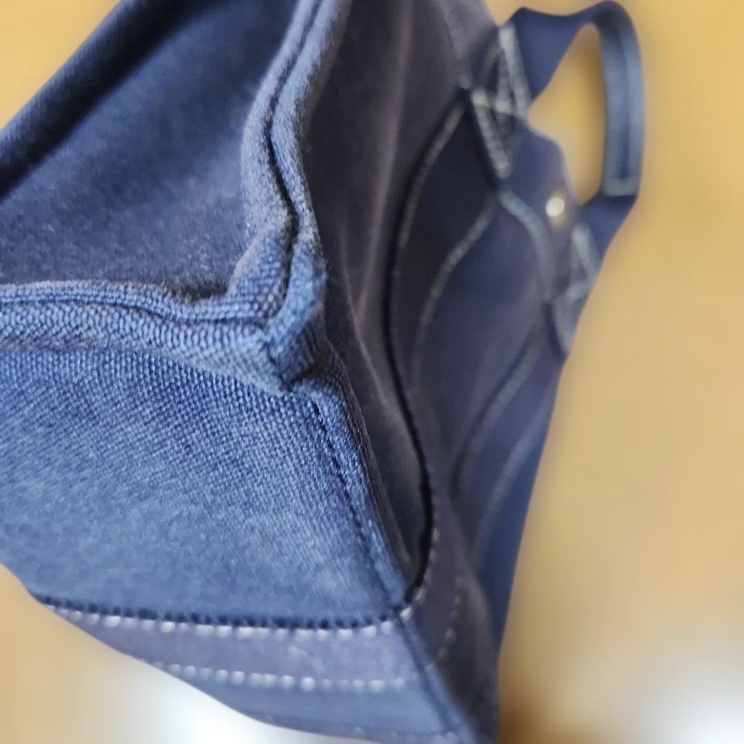 HERMES フールトゥキャンバスミニトートバッグ　ネイビー