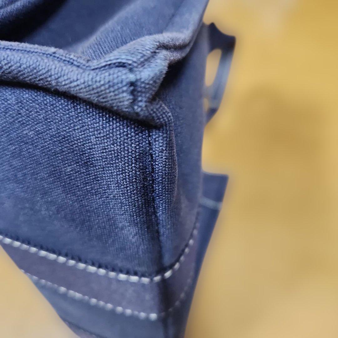 HERMES フールトゥキャンバスミニトートバッグ　ネイビー