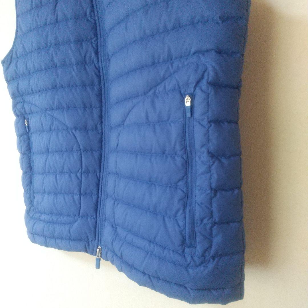 極美品LACOSTE ラコステ青ロゴ洗えるダウンベストブルーLダウンフェザー入り