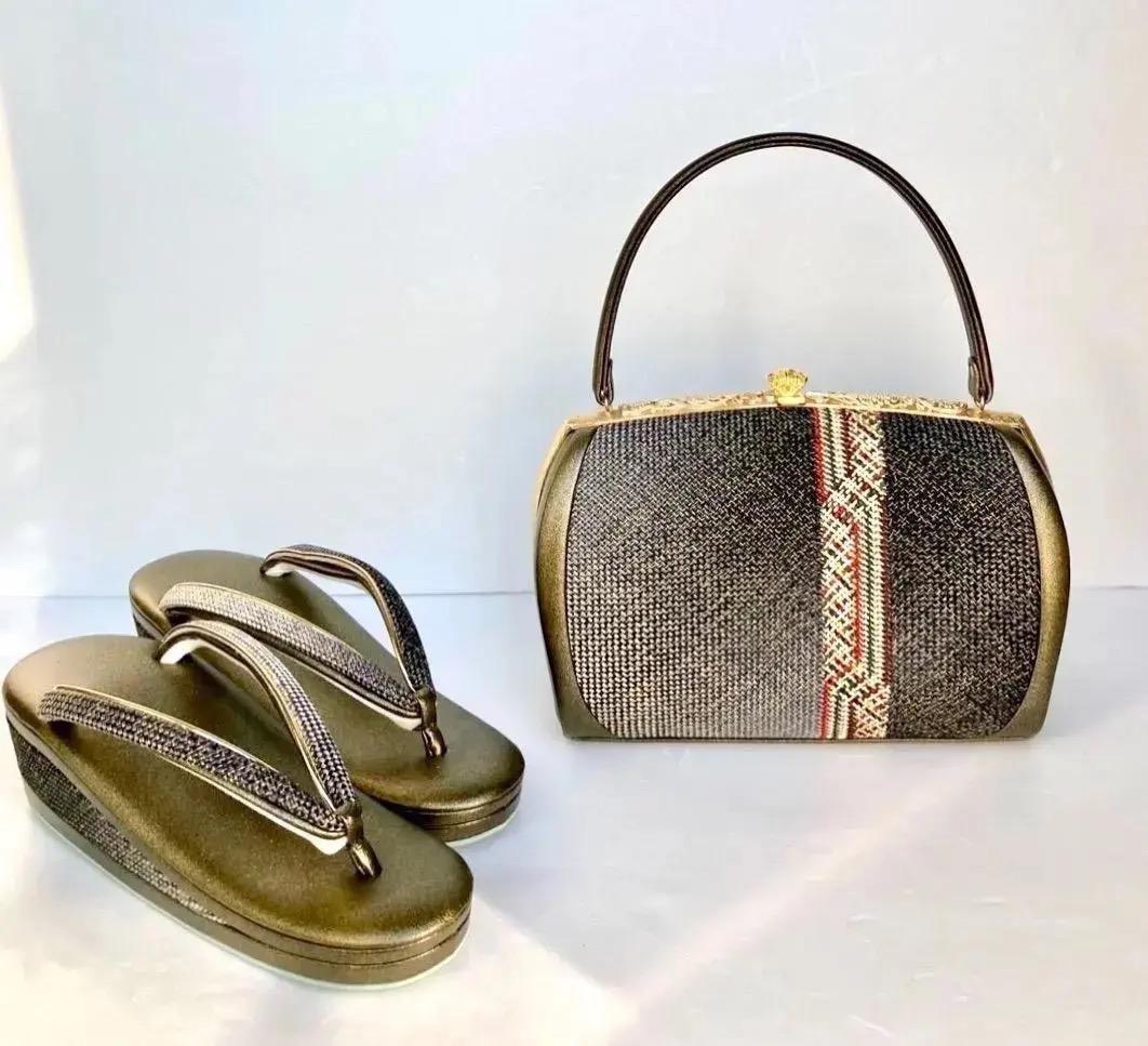 未使用美品 高級和装バック 格調高く彩文殊（あやもんじゅ）織物仕立て