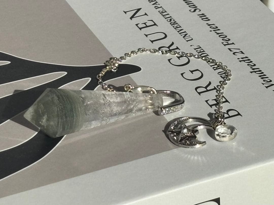 《グリーンガーデンクォーツ ペンデュラム＊千層ガーデン×シルバー色》