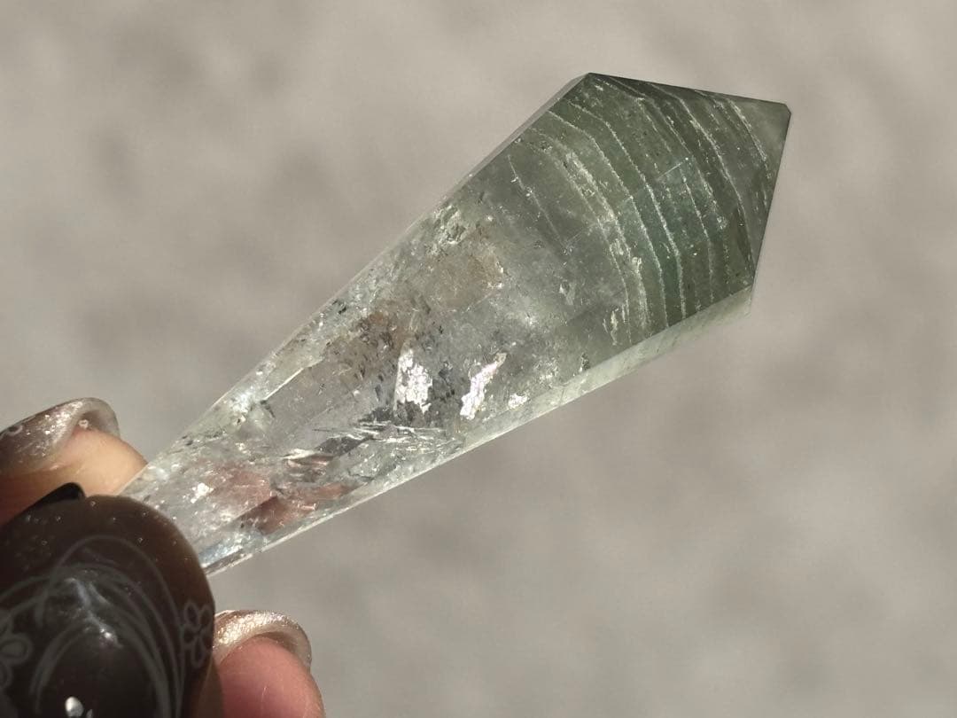 《グリーンガーデンクォーツ ペンデュラム＊千層ガーデン×シルバー色》