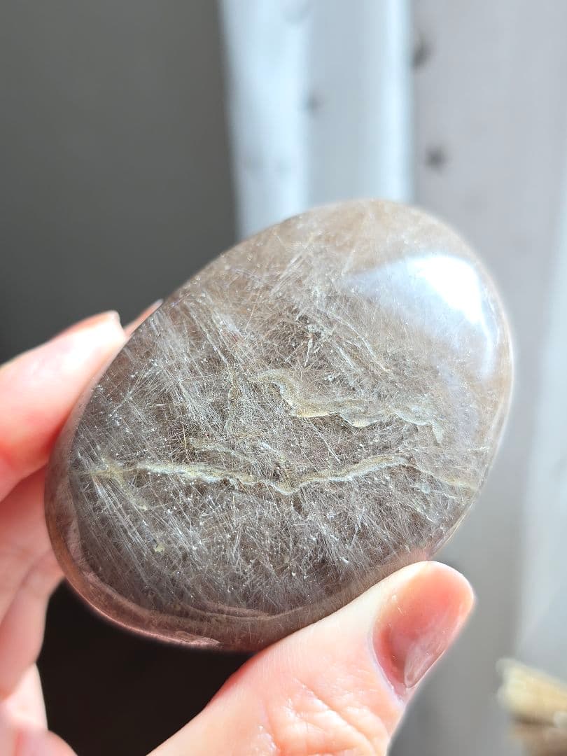 ルチル スモーキークォーツ パームストーン 握り石 天然石