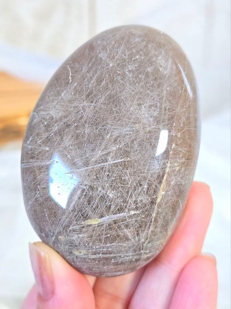 ルチル スモーキークォーツ パームストーン 握り石 天然石