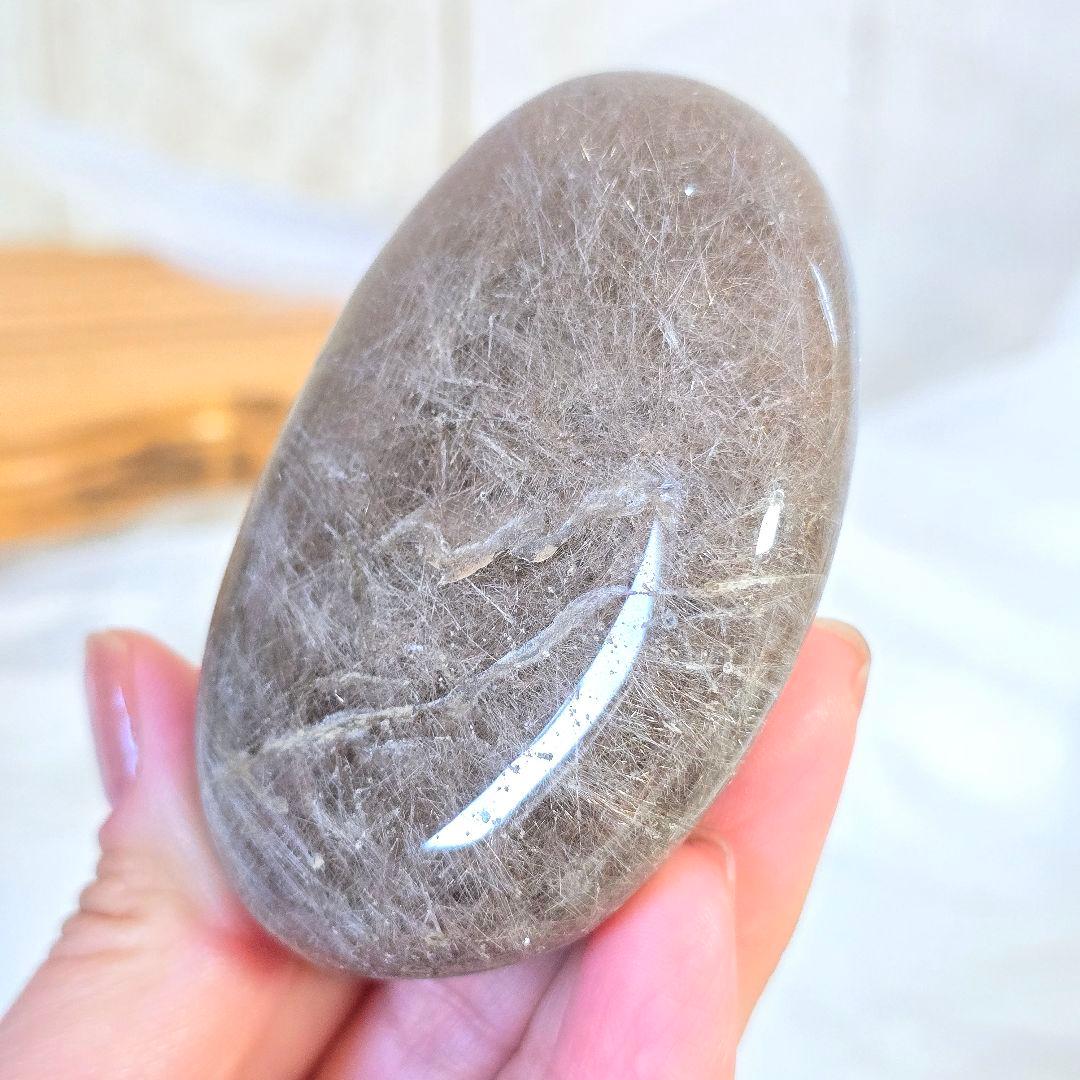 ルチル スモーキークォーツ パームストーン 握り石 天然石