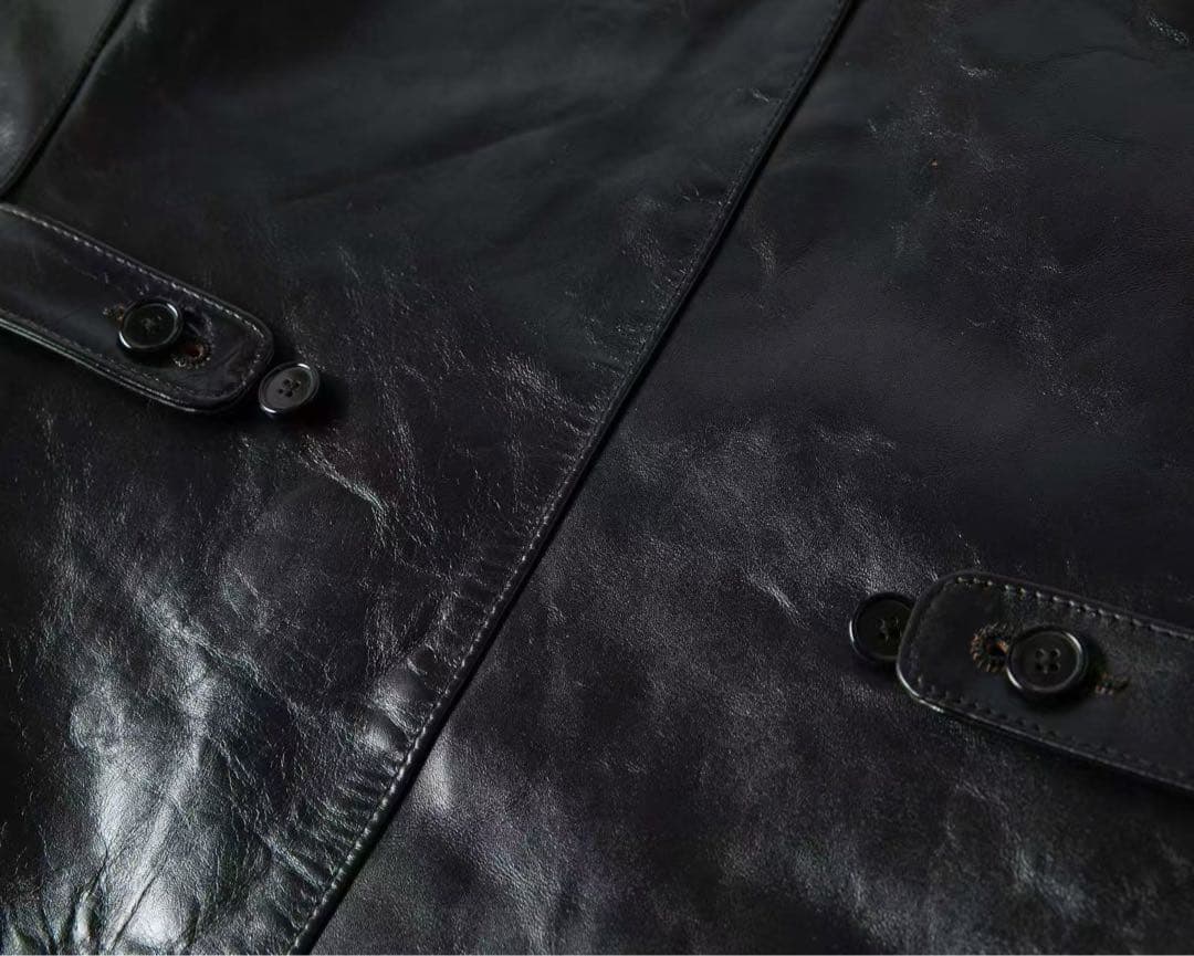 茶芯馬革 レザーカーコート 茶芯ホースハイド レザージャケット キムタク　L