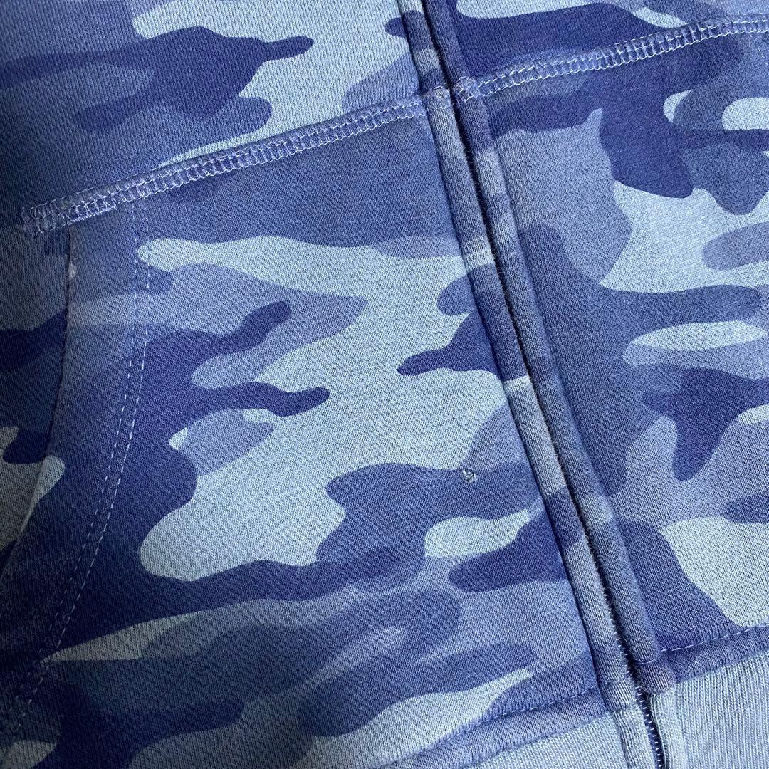 y2k GAP 迷彩 フルジップパーカー ロゴ グランジ 平成ギャル ネイビー