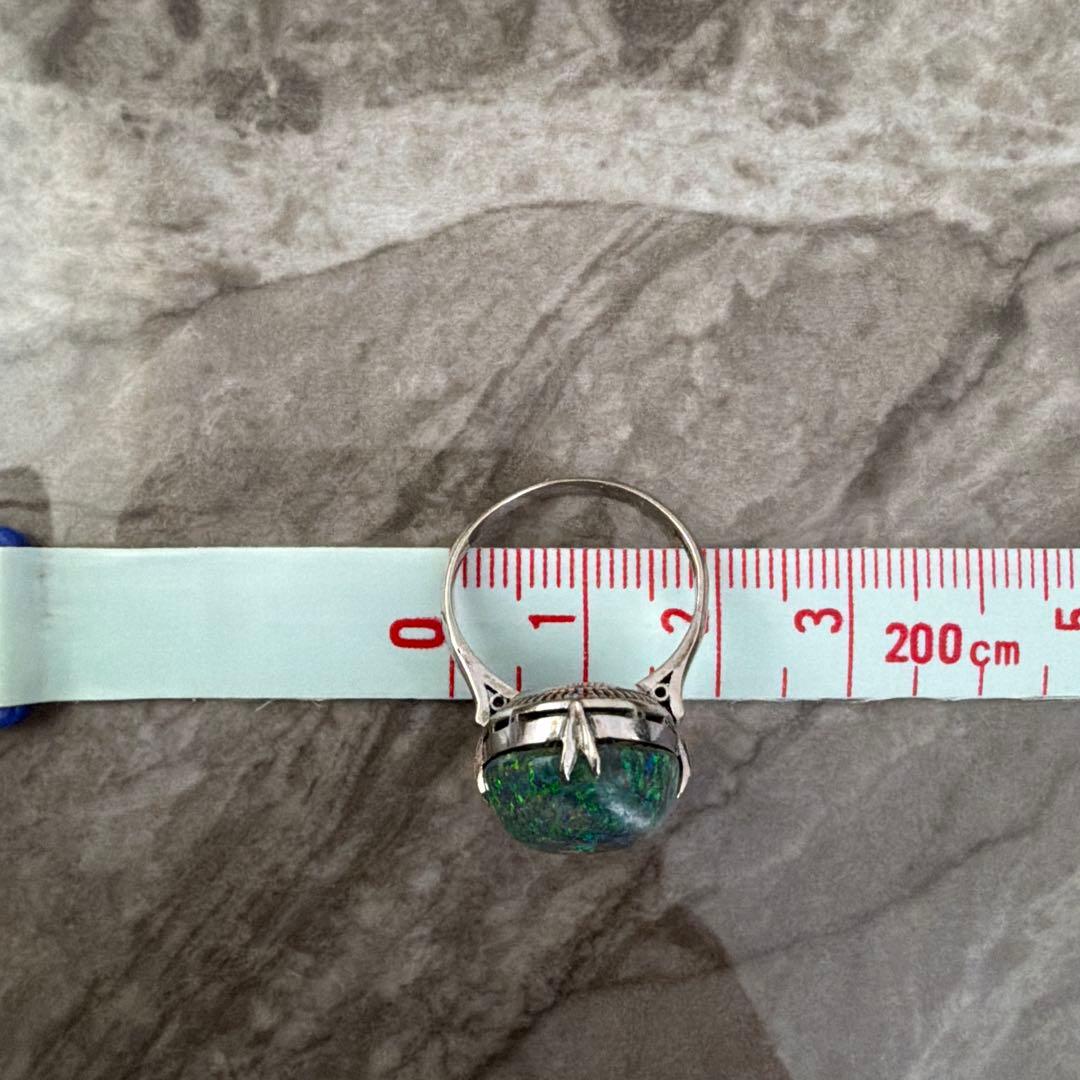 こ*う様 K14WG 14金ブラックオパールリング　天然石