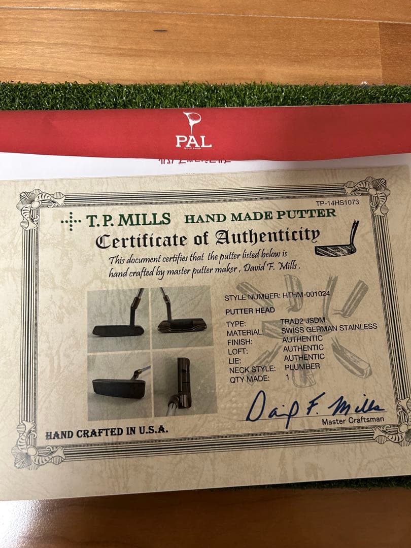 T.P. MILLS ハンドメイド　ピン型パター　TRADⅡ JSDM