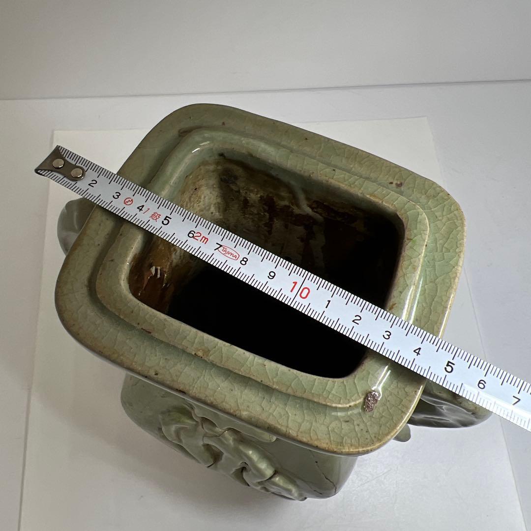 専用　中国古玩　青磁花入大　高さ約25.5㎝ 東Y8-0216①