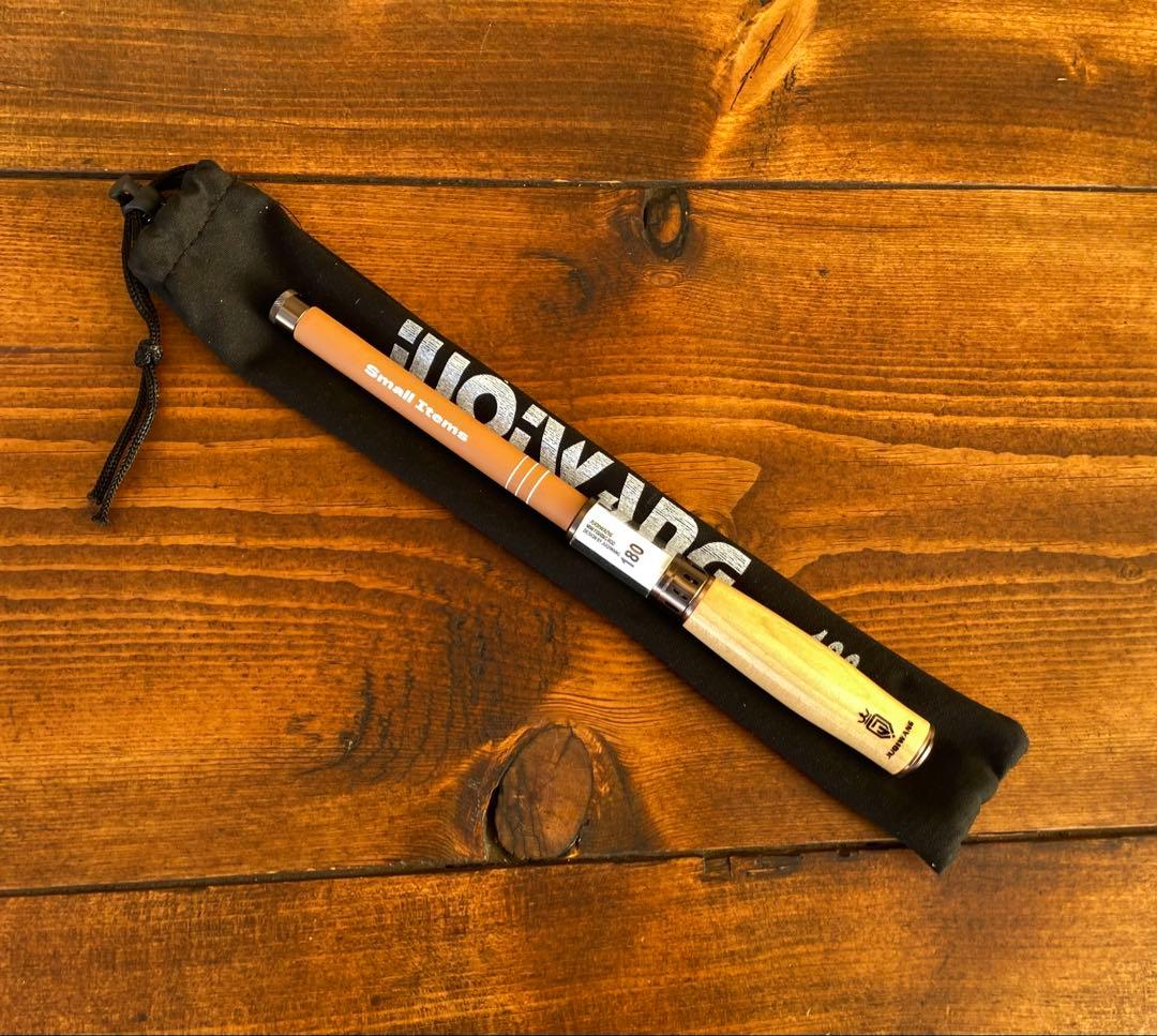 小物釣り竿　タナゴ竿　ブラウン×ホワイト　180cm ウッドグリップ　振り出し竿