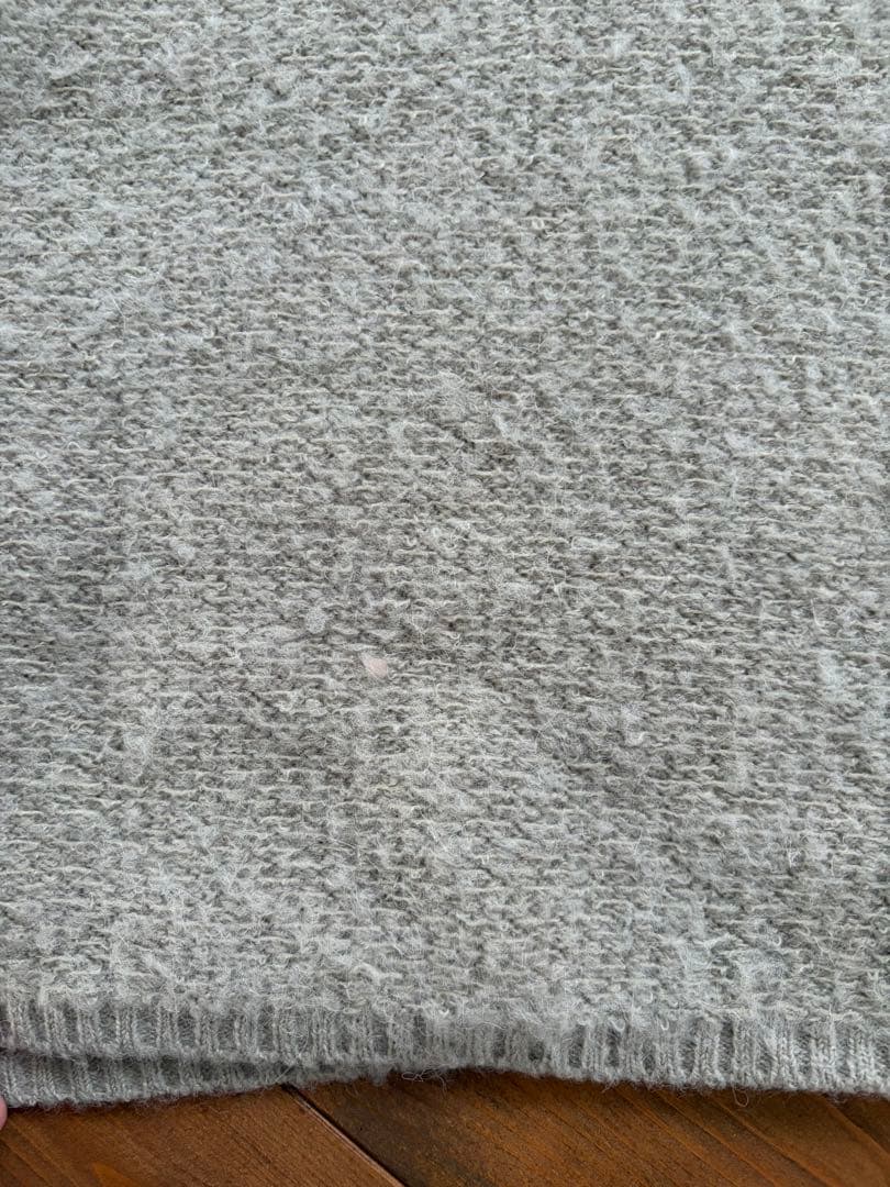 OURアワーホーム　アルパカ混の洗えるニットベスト　グレーベージュ