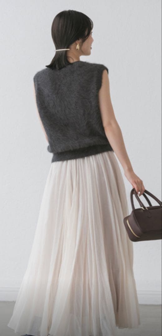 未使用品2025AW NOBLE FOX/Caファーニットフロントボタンベスト