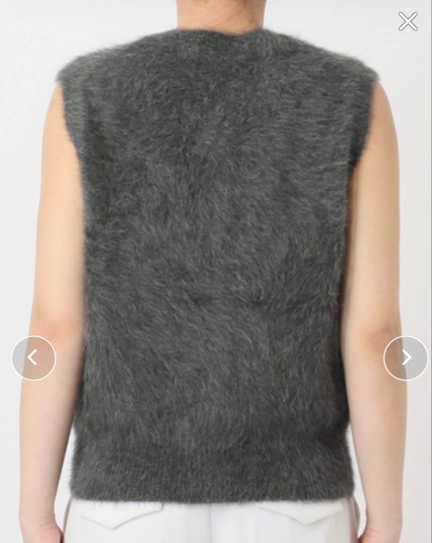 未使用品2025AW NOBLE FOX/Caファーニットフロントボタンベスト