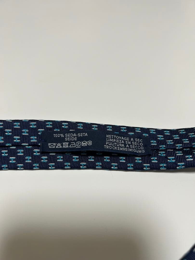 エルメス　HERMES フランボワイヤン・ウェブネクタイ　H柄