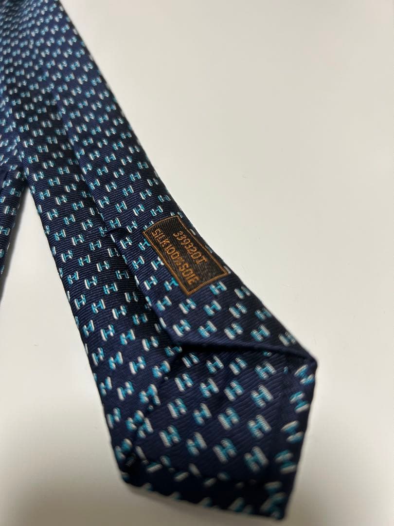 エルメス　HERMES フランボワイヤン・ウェブネクタイ　H柄