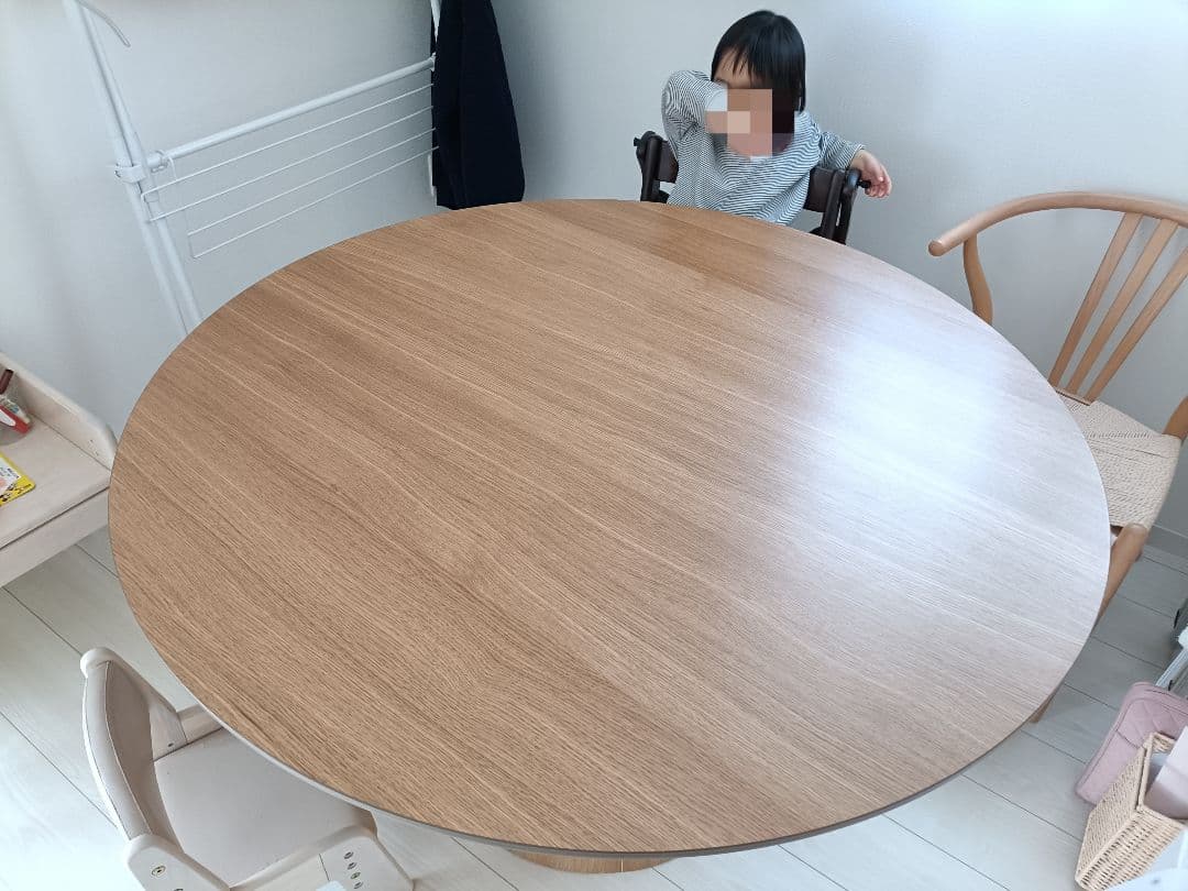 木製 円形 ダイニングテーブル 120cm