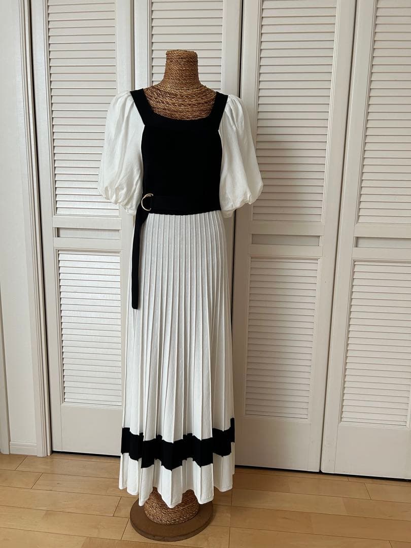 連休セール！グレースコンチネンタル　バイカラーロングワンピース