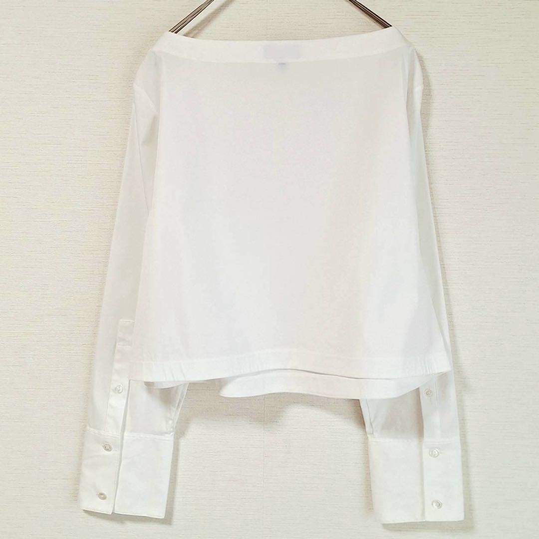 A2130セオリー 24SS ボートネック ブラウス プルオーバー S 白