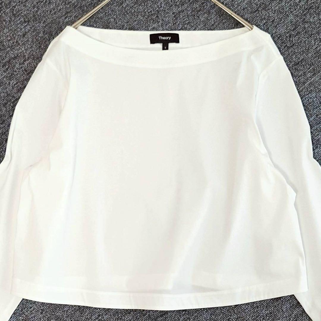 A2130セオリー 24SS ボートネック ブラウス プルオーバー S 白