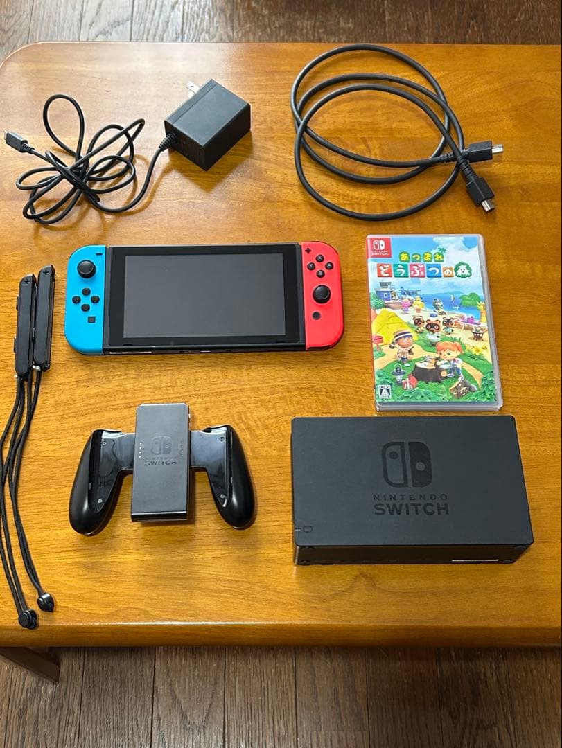 Nintendo Switch Joy-Con 赤青 どうぶつの森セット　備品付