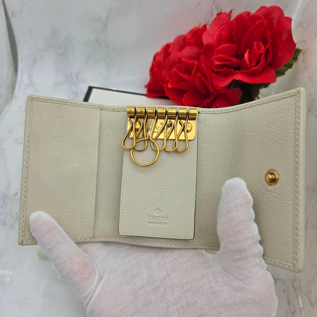 【極美品】 GUCCI グッチ キーケース 6連 GG マーモント バンブー