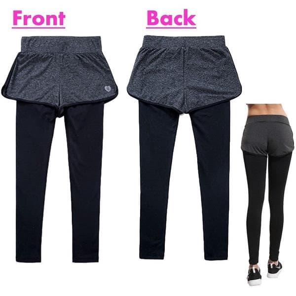 着圧美脚効果 九分丈 レギンス&ショートパンツ 速乾 トレーニングウェア M