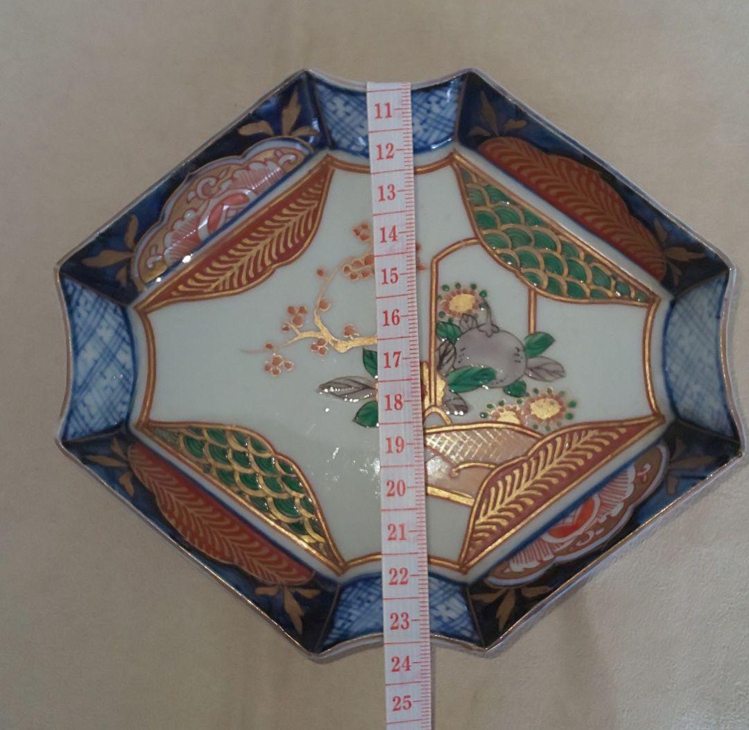 古伊万里　色絵　八角形陶磁器皿 5枚セット