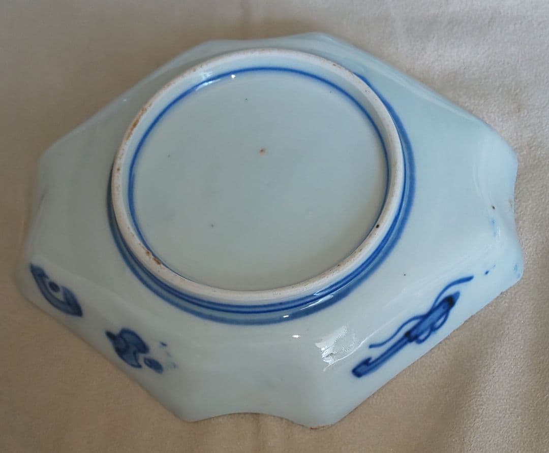 古伊万里　色絵　八角形陶磁器皿 5枚セット