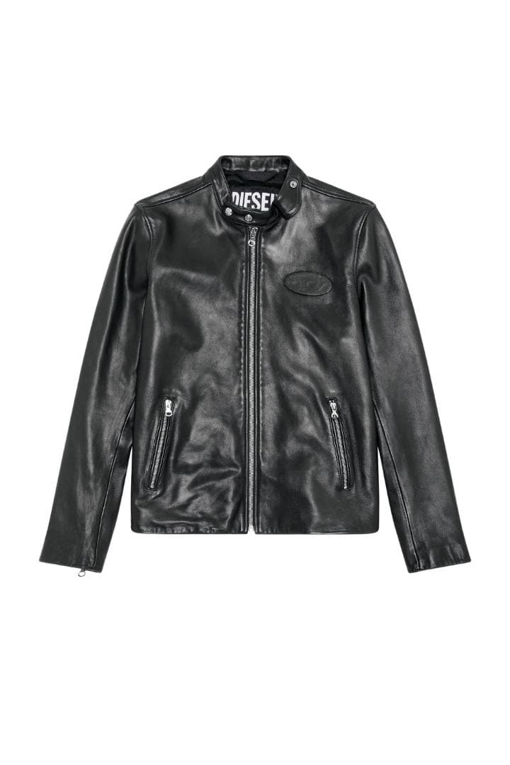 ★即発送★ DIESEL ディーゼル バイク ジャケット レザー ロゴ ブラック