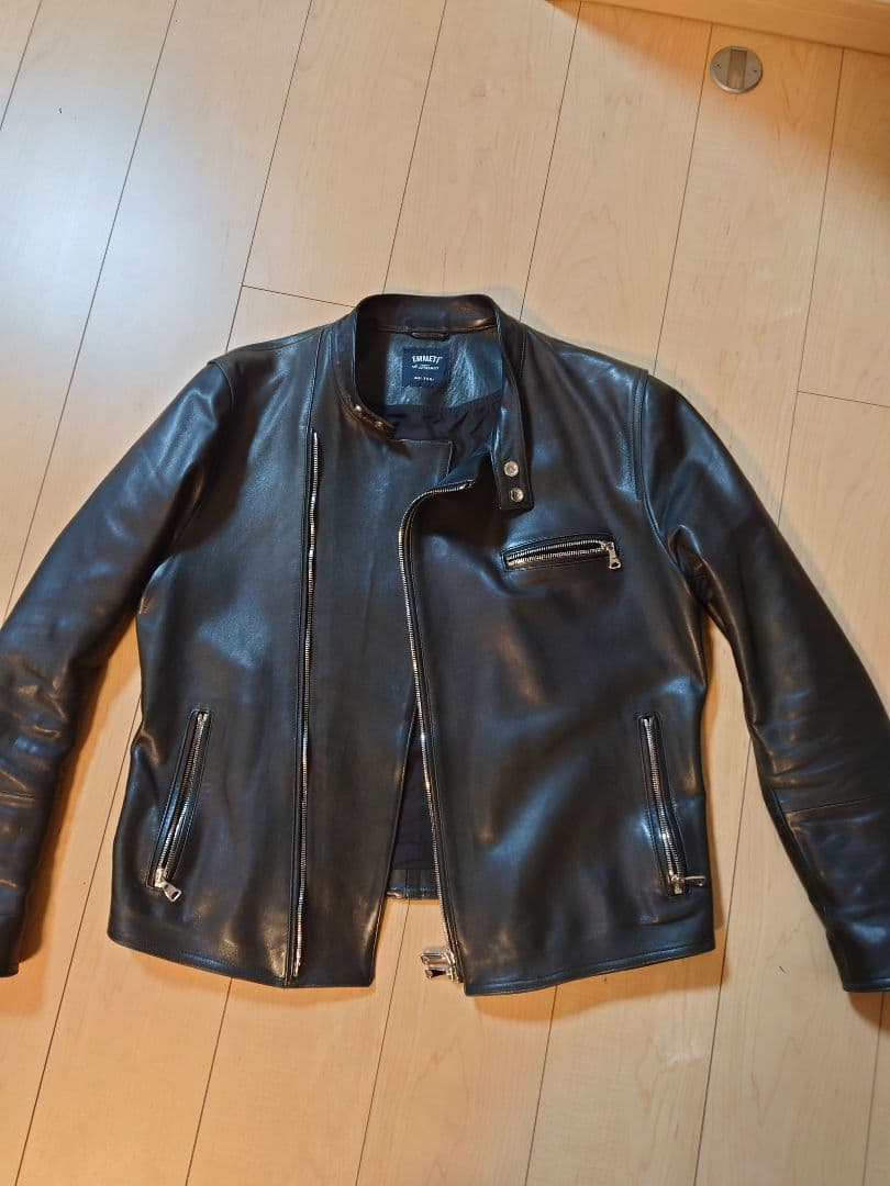 【美品】エンメティ　ジョセフ　50 レザー　ライダースジャケット　黒
