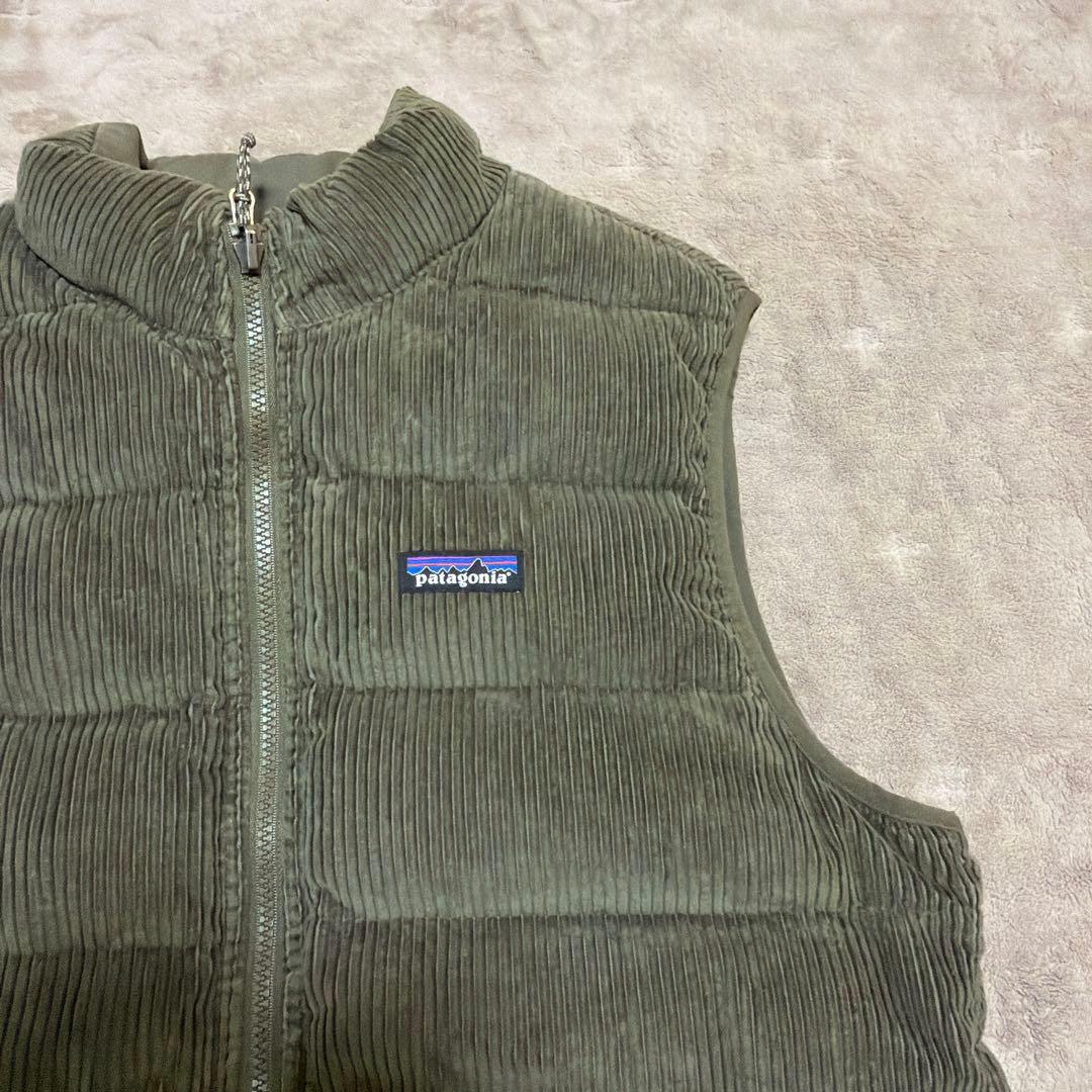 パタゴニア リバーシブル・コットン・ダウン・ベスト メンズM ウィメンズL 緑
