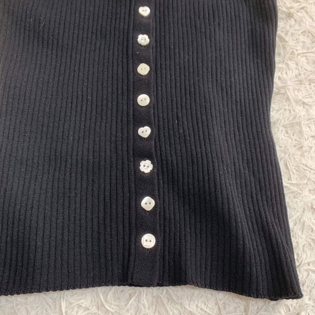美品✨crgne シーニュ ニットベスト 薄手 コットン 黒 ブラック
