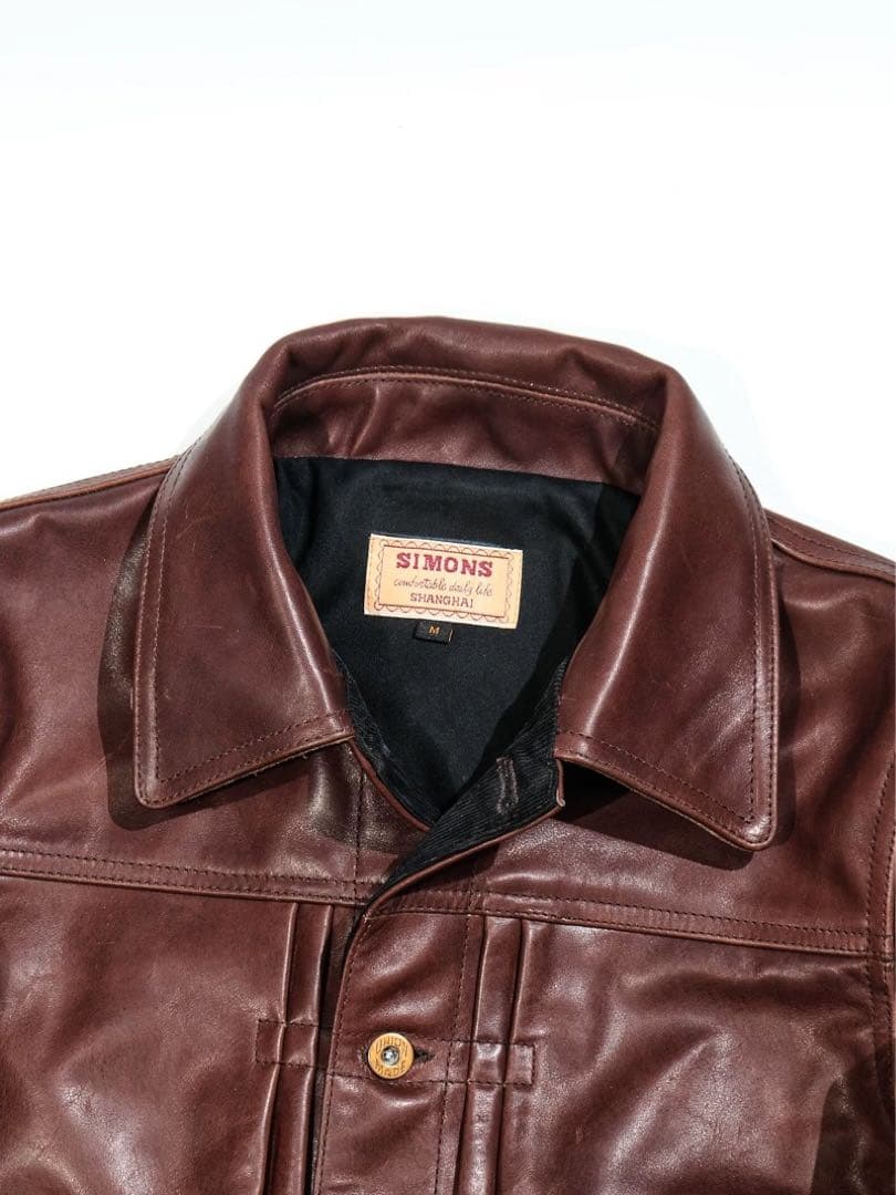 Type1タイプ ブラウン水染めオイルワックス牛革ジャケット