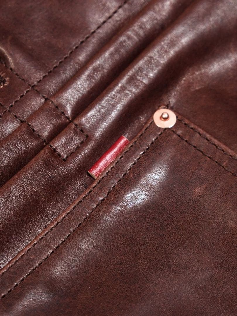 Type1タイプ ブラウン水染めオイルワックス牛革ジャケット