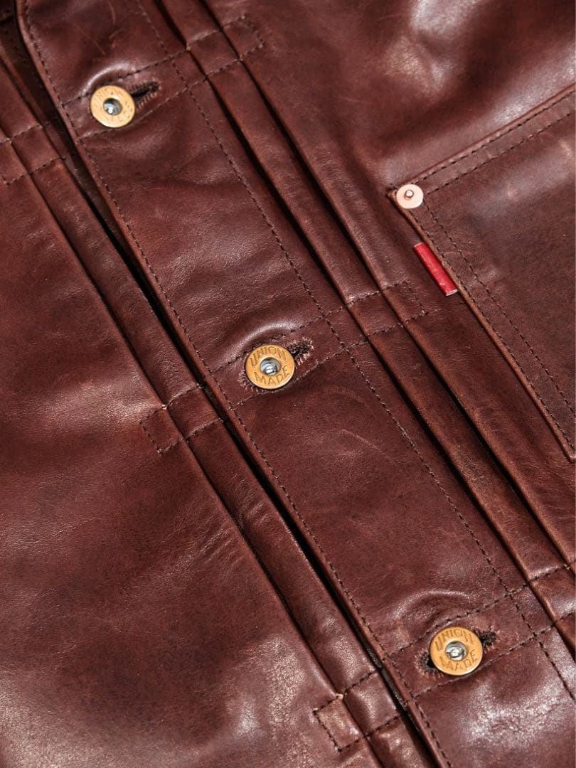 Type1タイプ ブラウン水染めオイルワックス牛革ジャケット