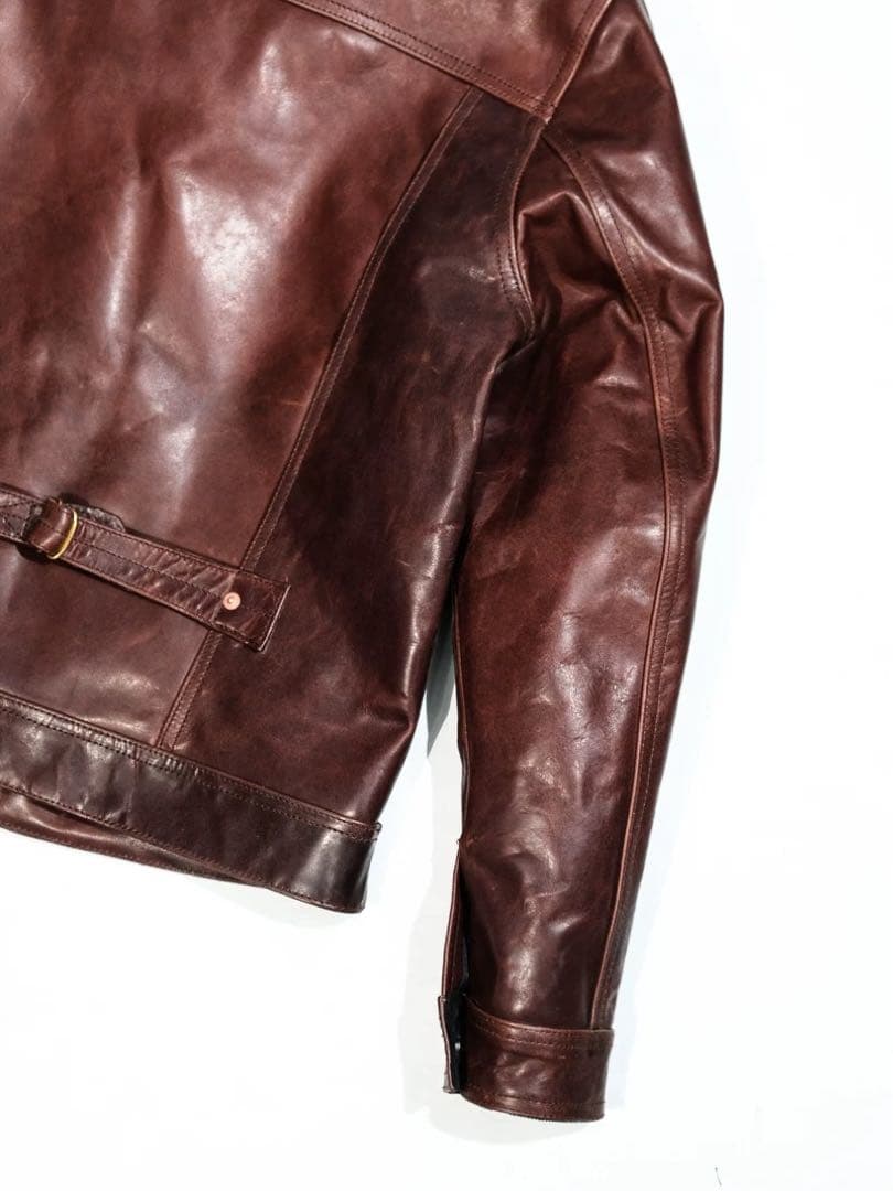 Type1タイプ ブラウン水染めオイルワックス牛革ジャケット