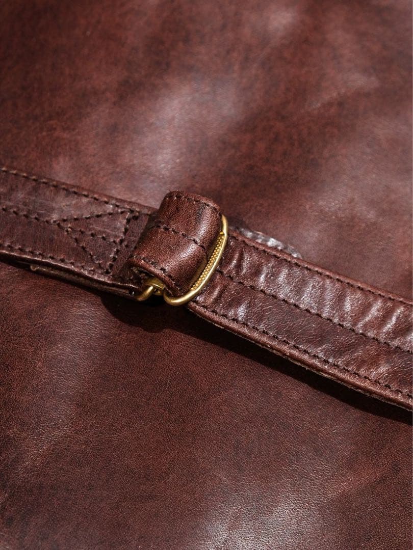 Type1タイプ ブラウン水染めオイルワックス牛革ジャケット