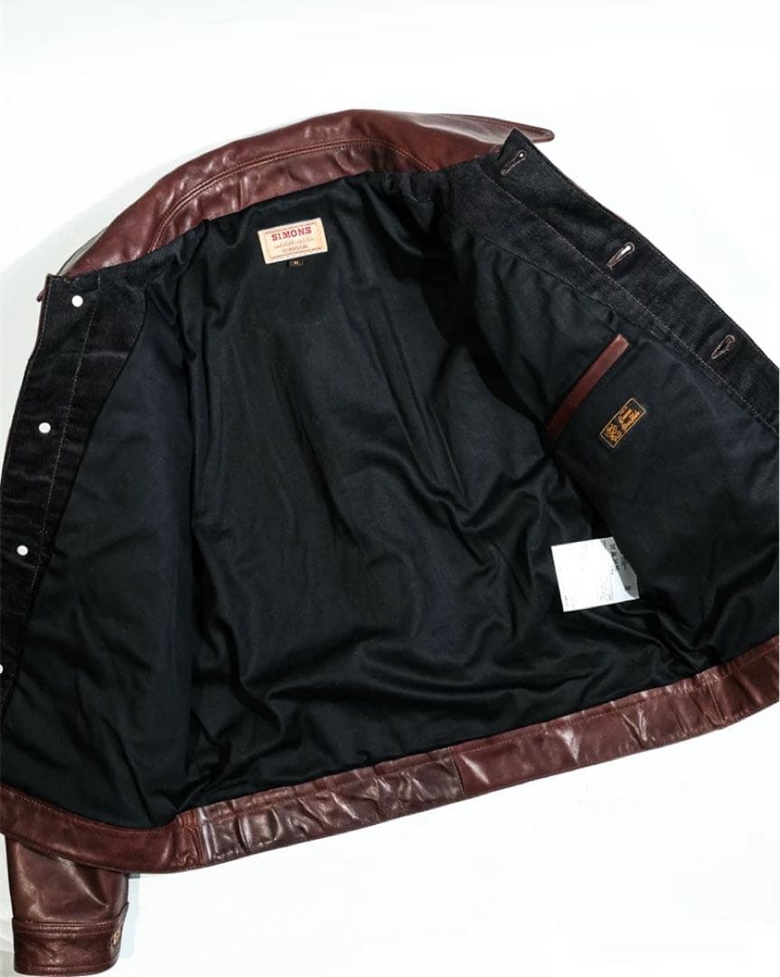 Type1タイプ ブラウン水染めオイルワックス牛革ジャケット