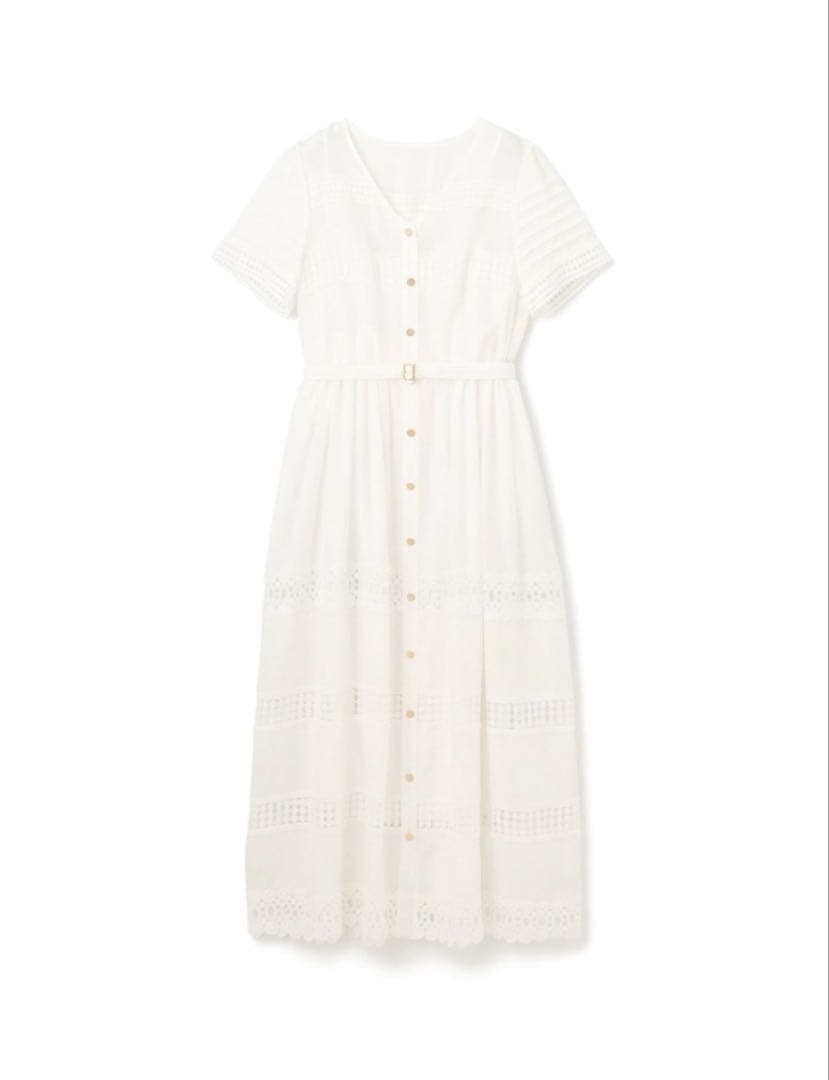 美品！レース切替フレアワンピース　ダイアグラムグレースコンチネンタル　春