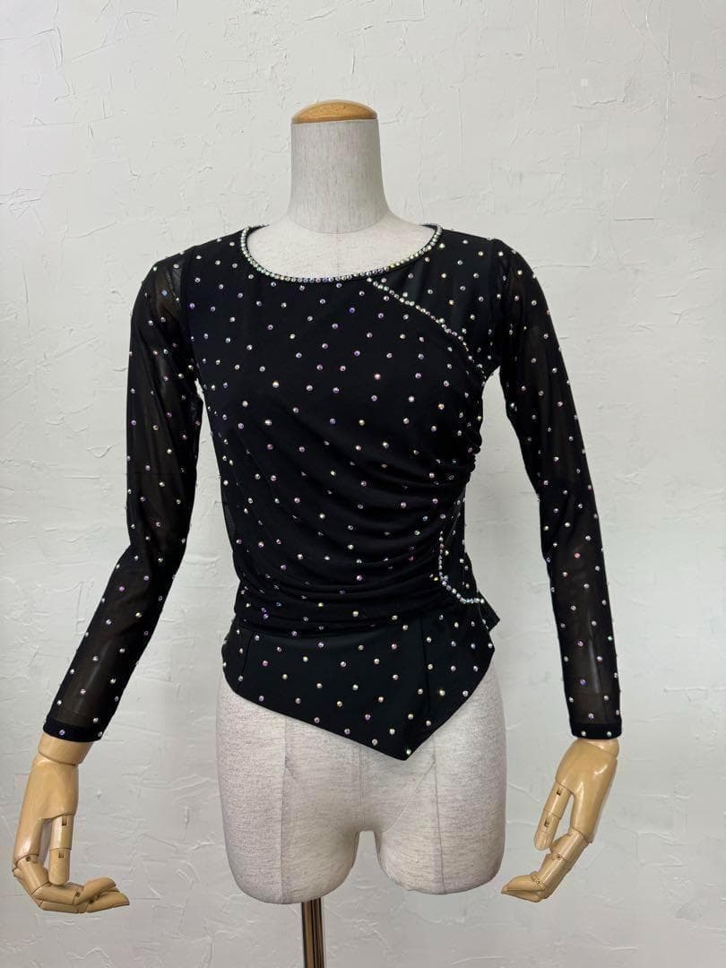 【パーティーに】新品ラインストーンブラウス＆花柄スカートツーピースLサイズｇ07