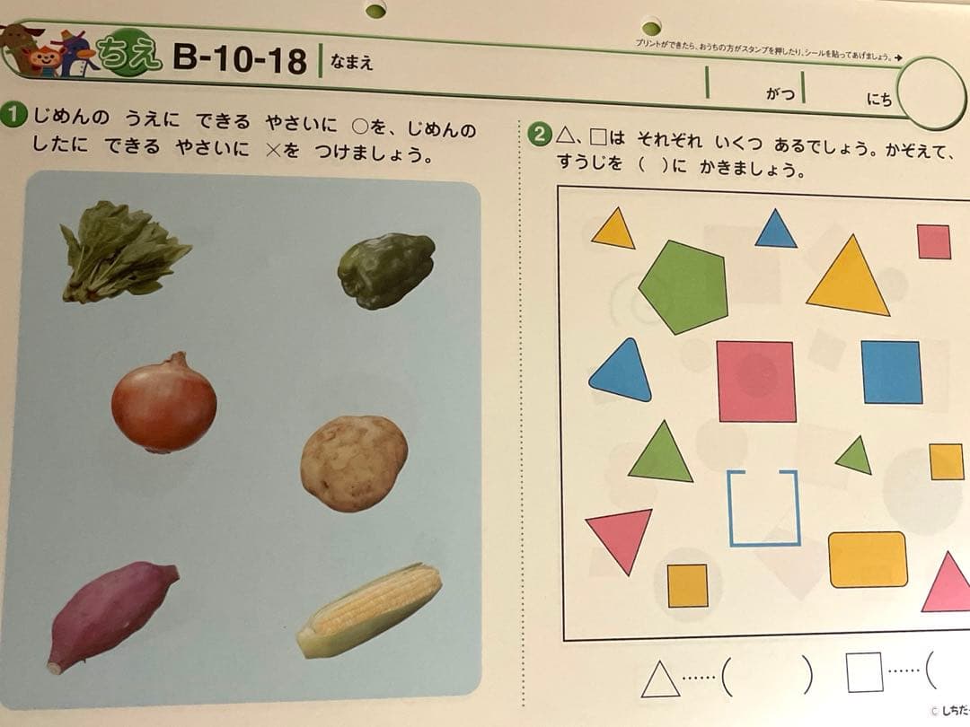 おむ様　七田式　プリントA B セット　切り離しあり　書き込みなし