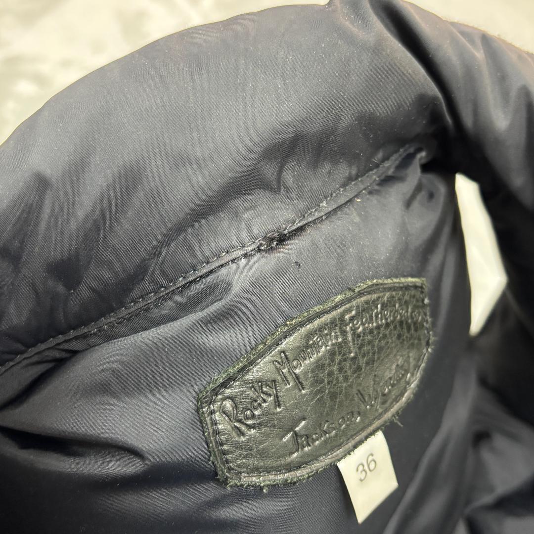 ロッキーマウンテン レザー切り替えし ダウンベスト レザー×ツイード サイズ36