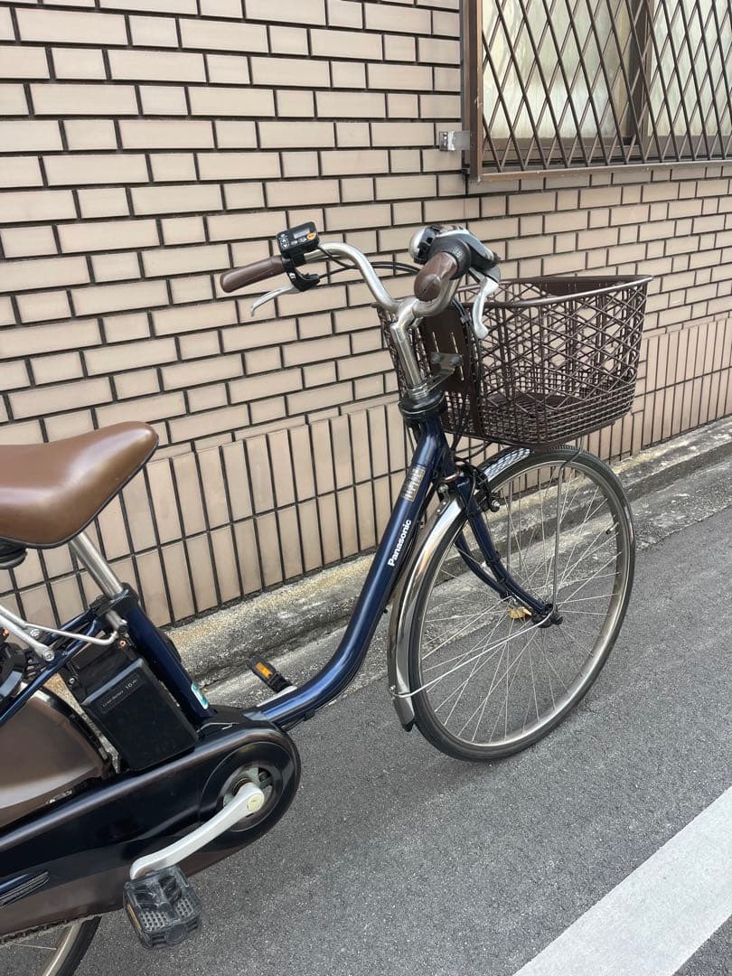 【本体のみ】電動アシスト自転車 ネイビー 前カゴ付き16Ah