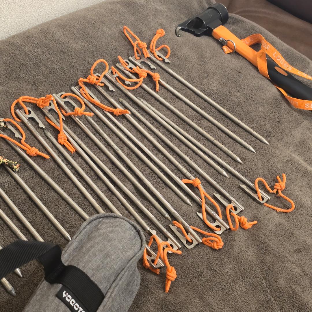 【LOGOS＆AVOFOREST】ハンマー+チタンペグ×22本SET