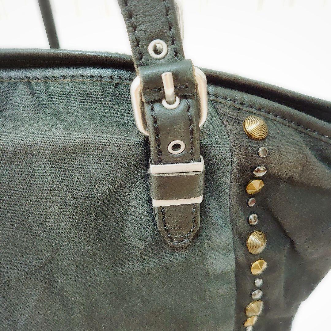 廃盤モデル　DIESEL　トートバッグ　スタッズ　キャンバス　レザー　Y2K