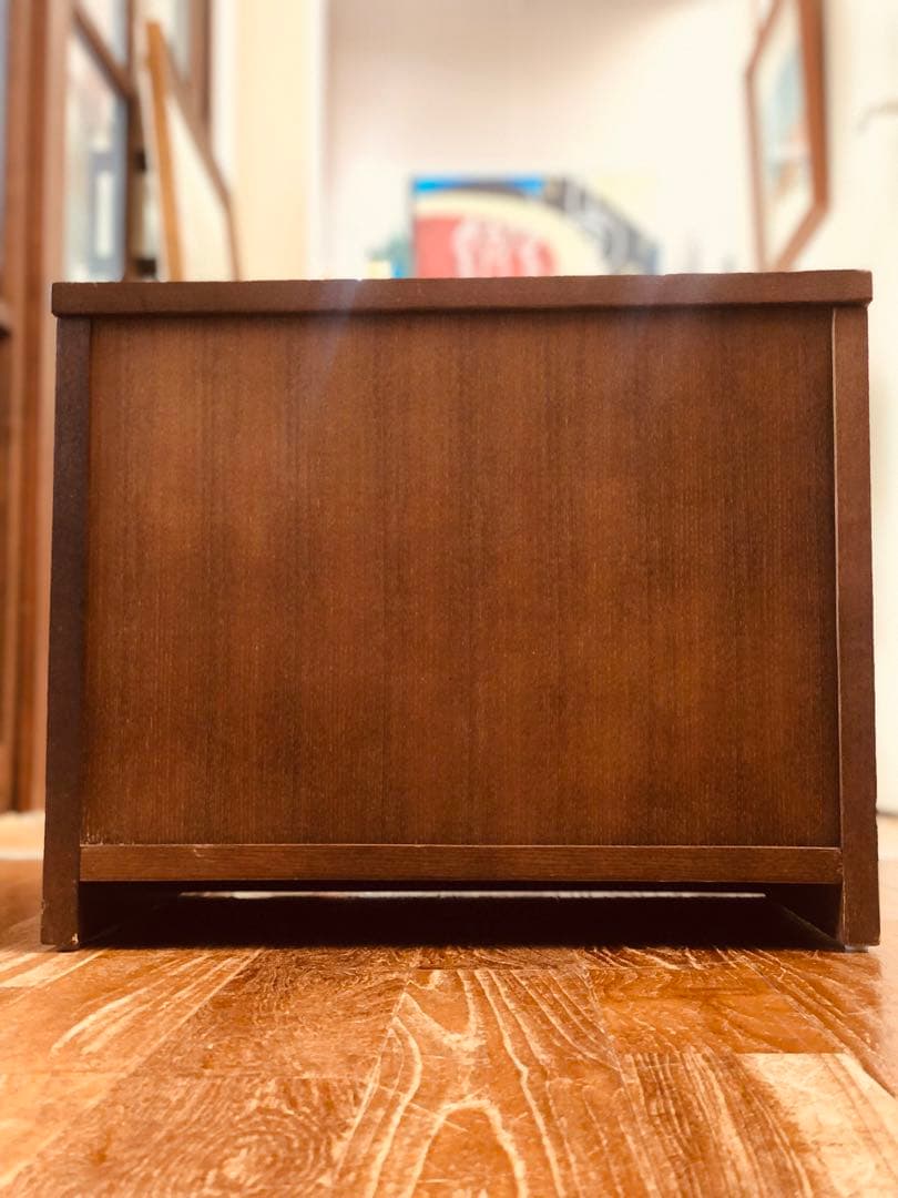 けやき 欅 引き出し4杯 レトロ ガラス 木製収納 シェルフ 民藝家具